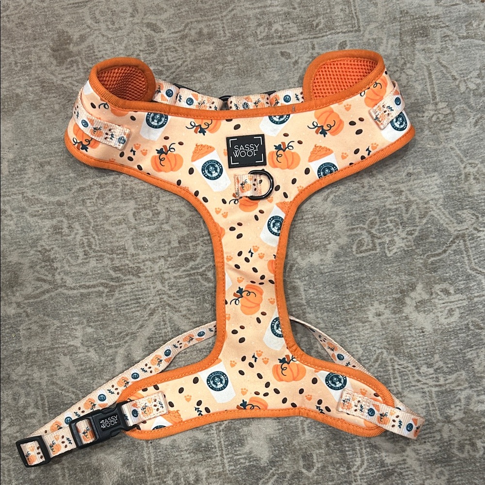 Orange Pumpkin Dog Harness
